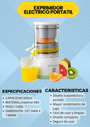 Exprimidor Eléctrico Portátil de Naranja y Frutas